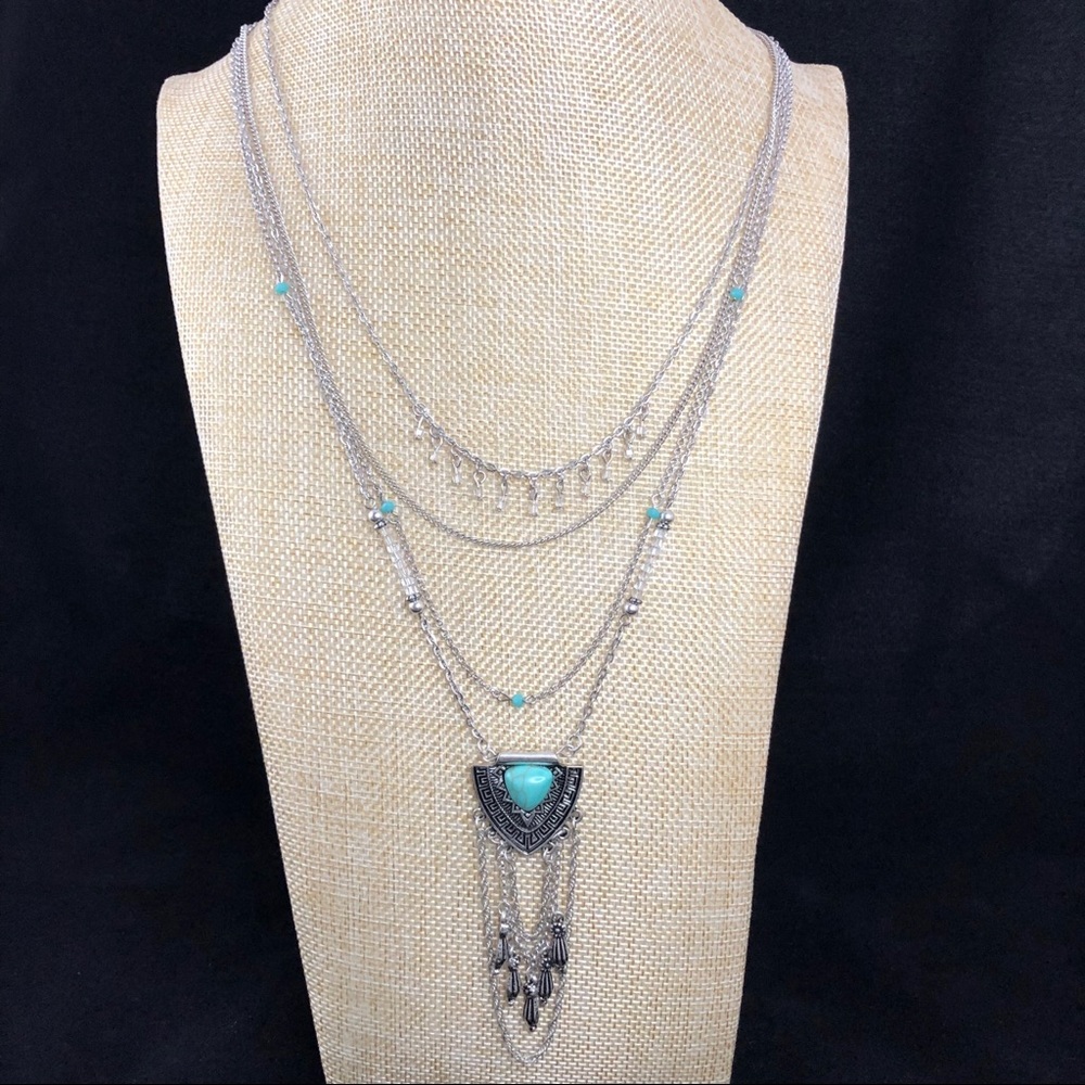 Crystal Turquoise BOHO Necklace Set